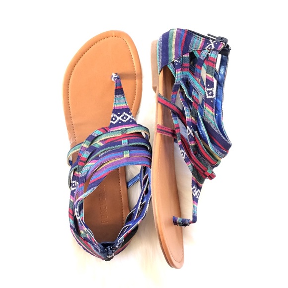 Forever 21 Shoes - FOREVER 21 Colorful strappy sandals—never worn out—Size 10